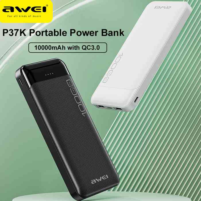 Awei P37K 10000mAh 2.1A Fast Charging Power Bank
